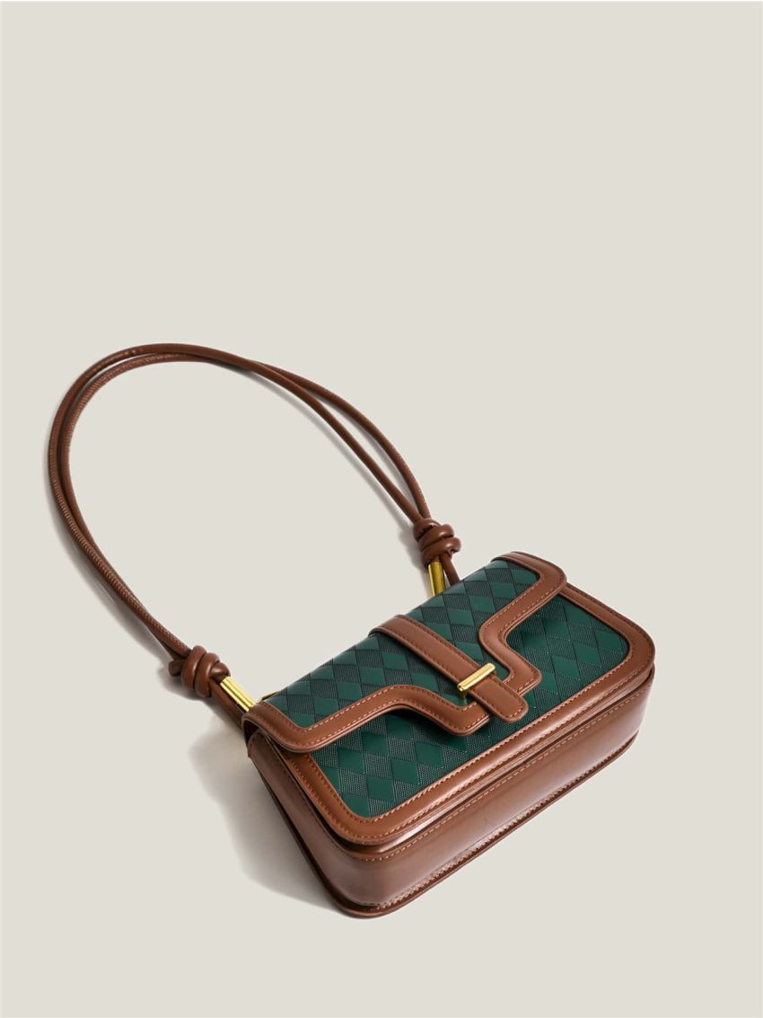 Mini Geometric Embossed Flap Square Bag