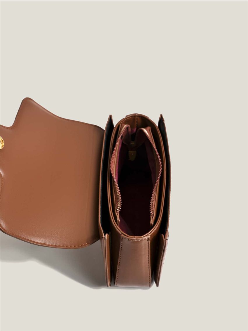 Mini Geometric Embossed Flap Square Bag