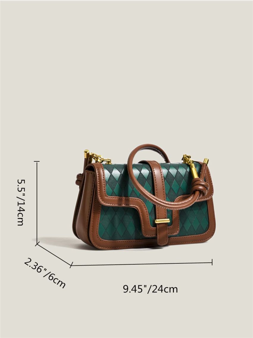 Mini Geometric Embossed Flap Square Bag