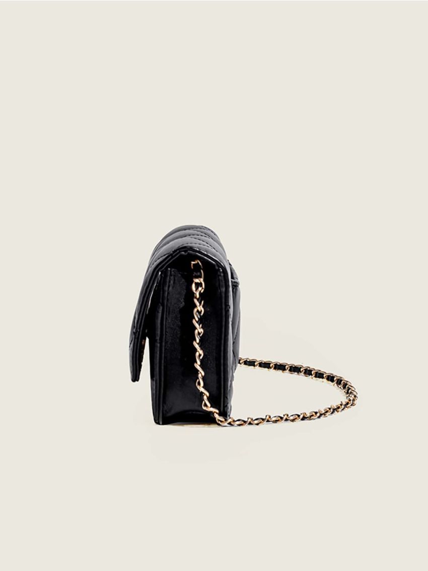 Mini Quilted Pattern Flower Decor Square Bag