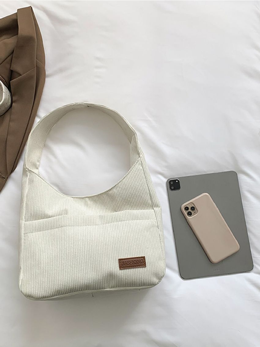 Letter Patch Decor Hobo Bag