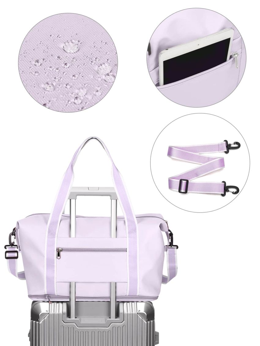 Travel Bag Waterproof Duffel Gym Tote Bag, Weekender Carry-on Overnight Bag For Women