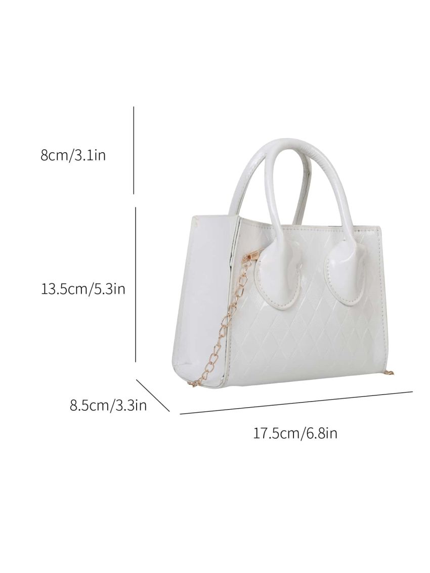Mini Geometric Embossed Chain Square Bag