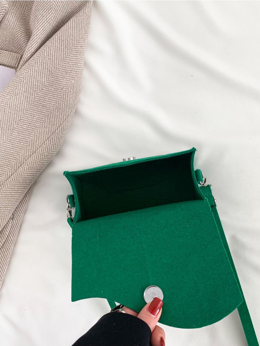 Mini Neon Green Flap Square Bag