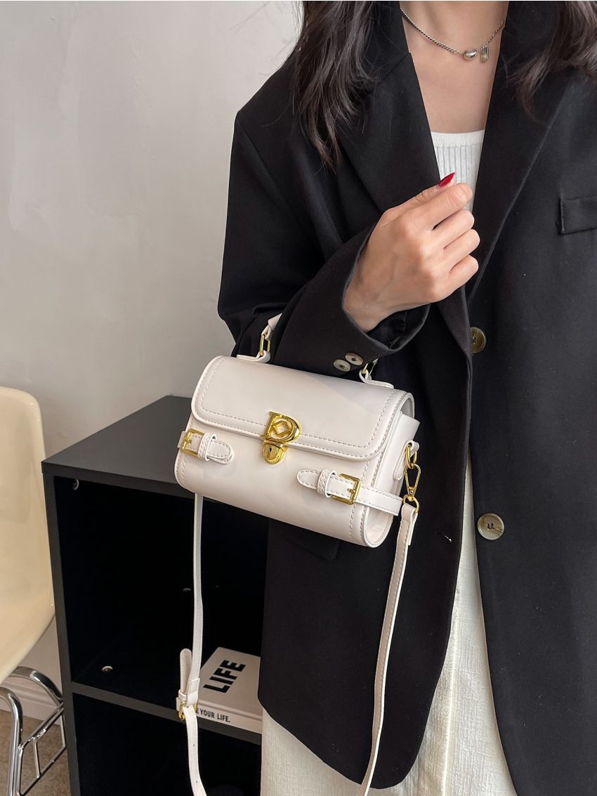 Mini Buckle Decor Flap Square Bag