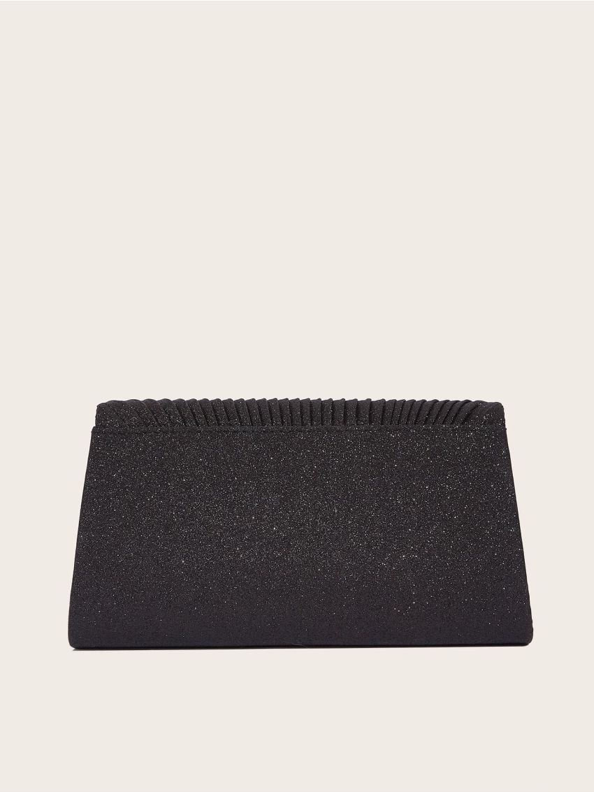 Glitter Decor Flap Chain Square Bag