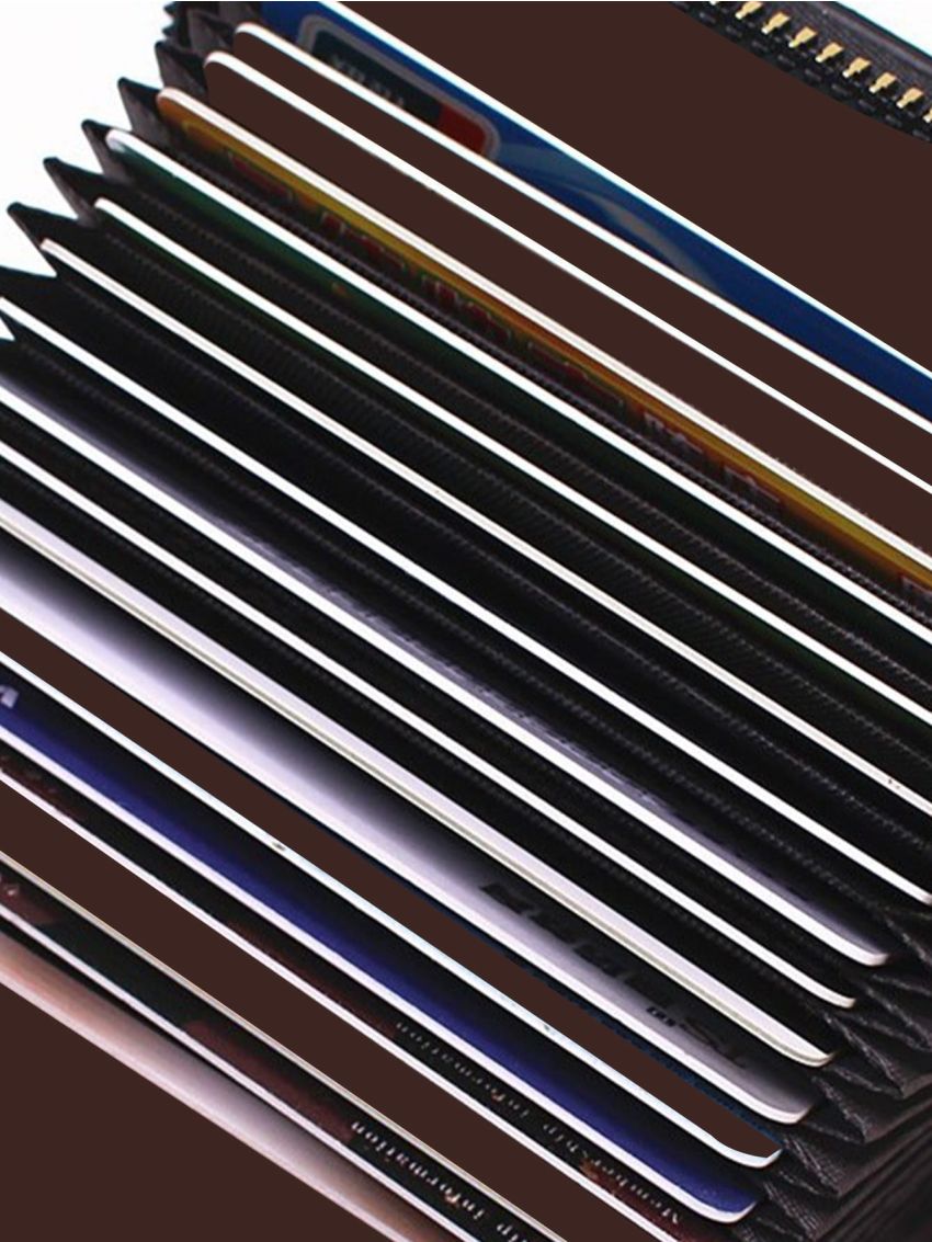 Business Card Holder Wallet Women Men Gray Bank ID Credit Card Holder 20 Bits Card Wallet PU Protects Case Coin Purse RFID Anti-theft