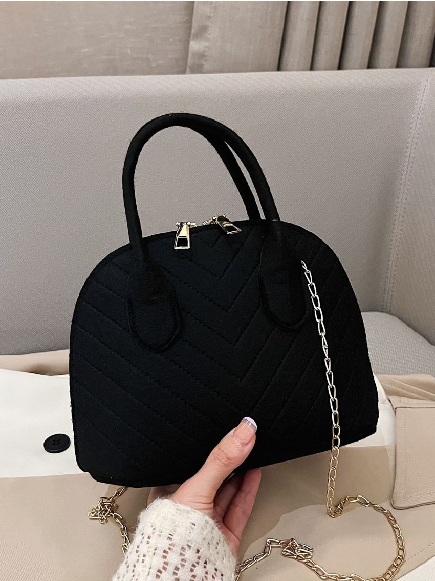 Mini Stitch Detail Chain Dome Bag