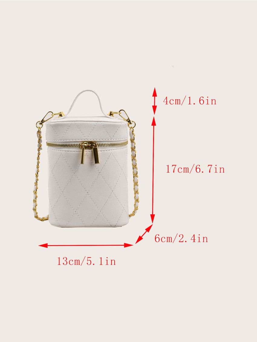 Mini Stitch Detail Chain Bucket Bag