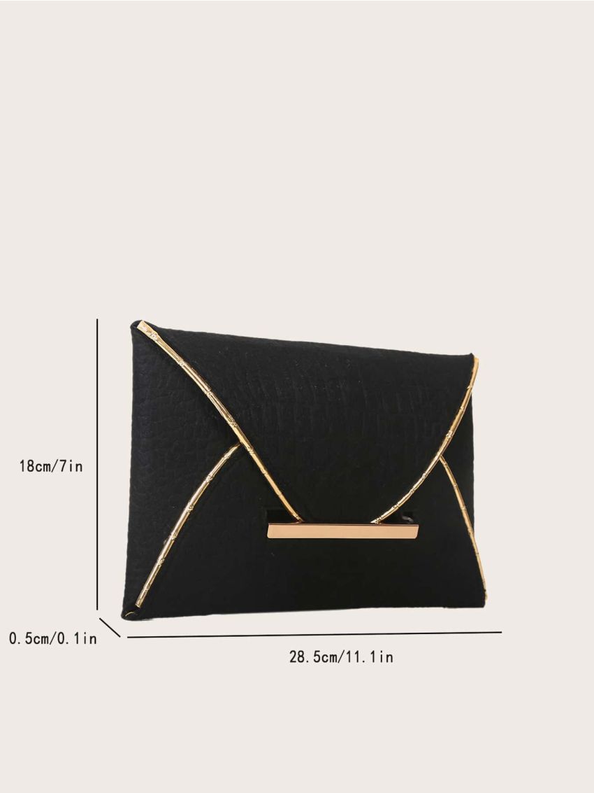 Neon Pink Crocodile Embossed Flap Square Bag