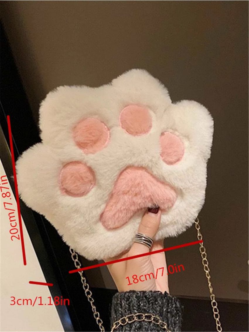 Mini Paw Design Fluffy Novelty Bag