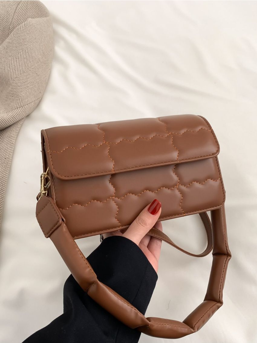 Quilted Flap Square Bag