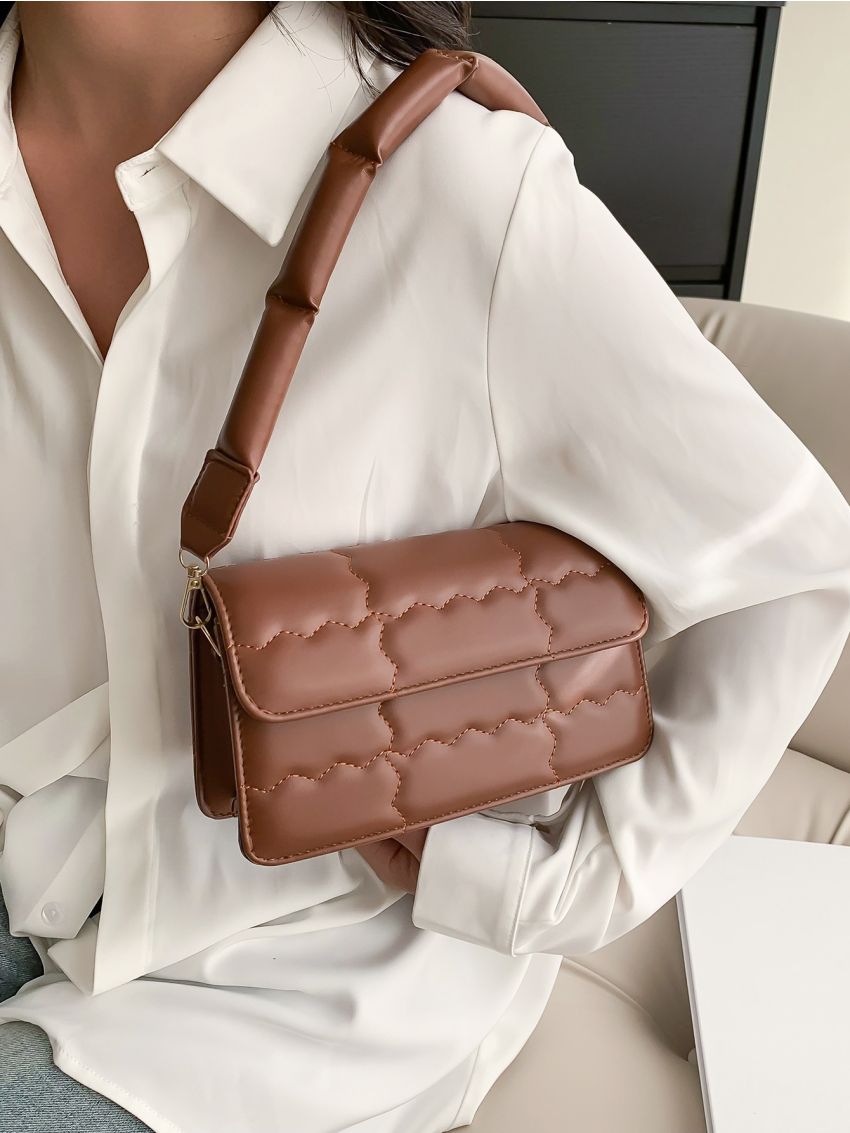 Quilted Flap Square Bag