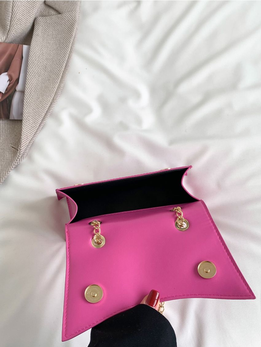 Minimalist Novelty Bag Small Flap Neon Pink