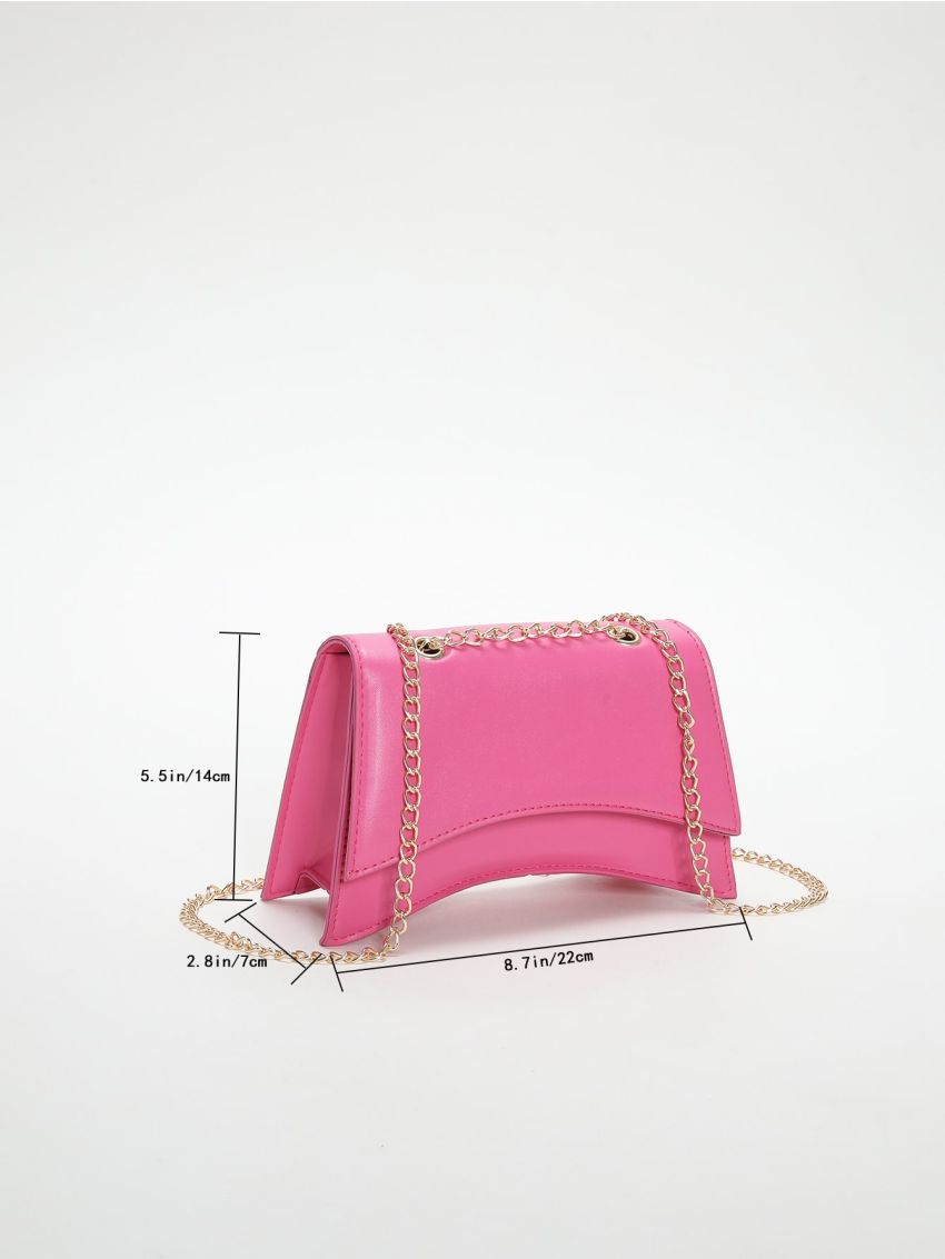 Minimalist Novelty Bag Small Flap Neon Pink
