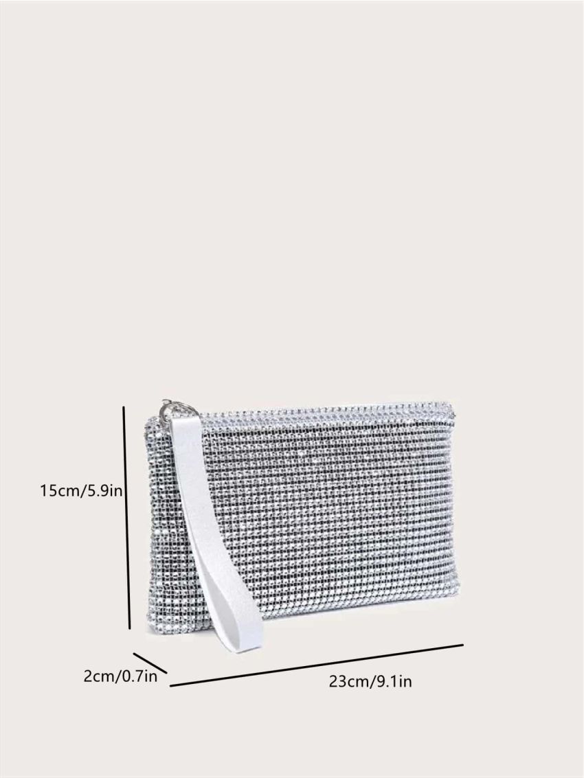 Rhinestone Decor Chain Evening Bag