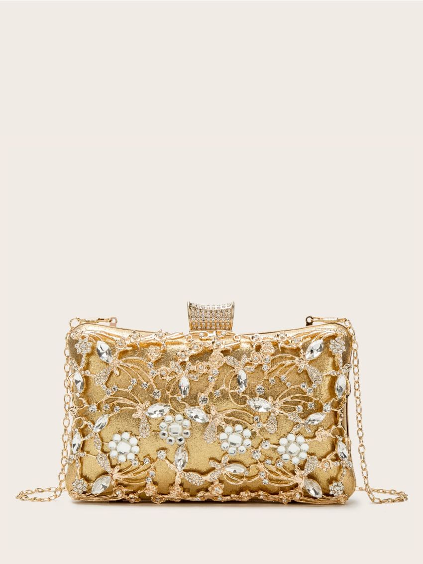 Mini Rhinestone Decor Chain Evening Bag