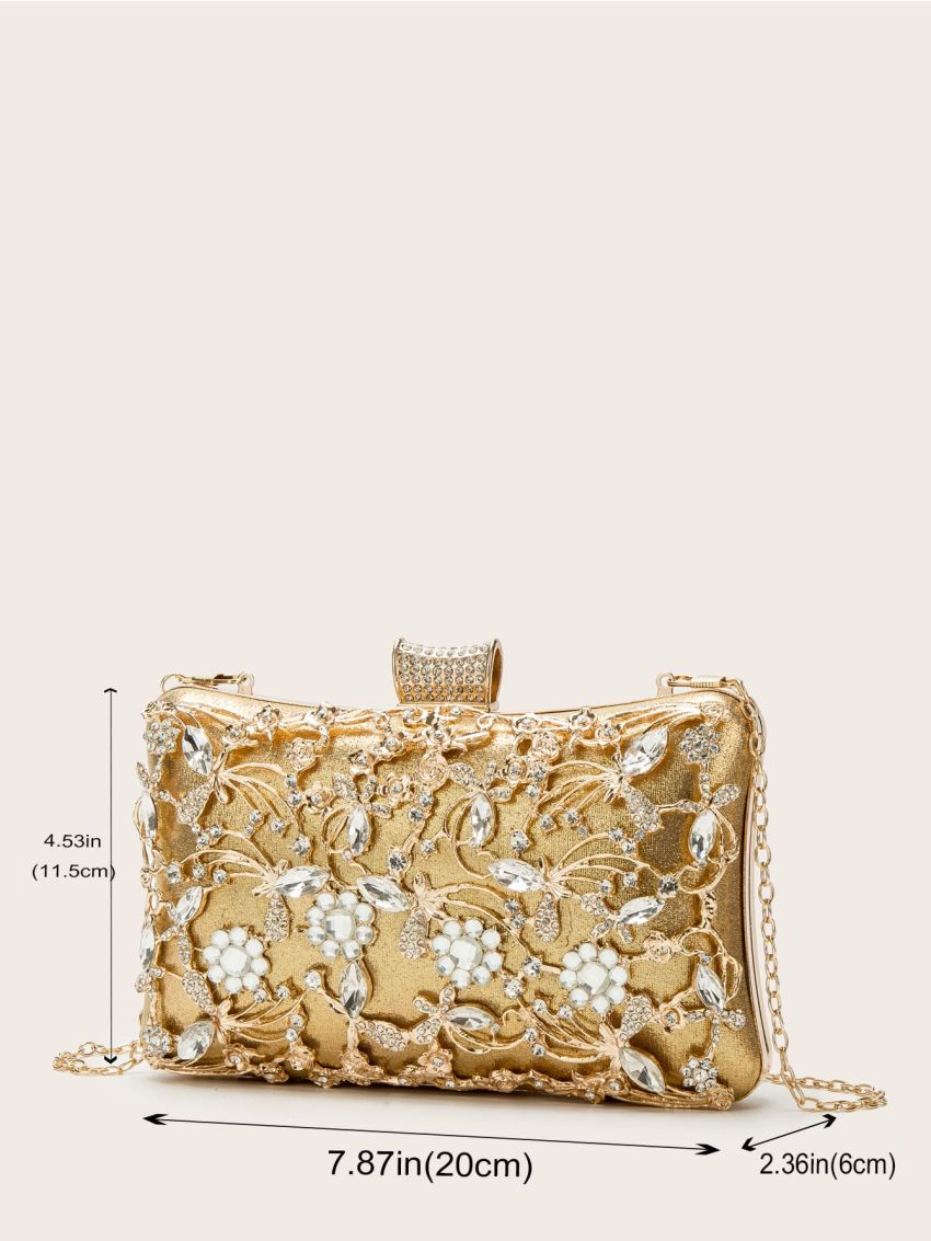 Mini Rhinestone Decor Chain Evening Bag