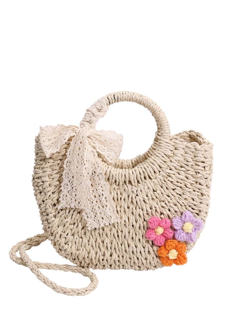 Mini Flower Decor Straw Bag
