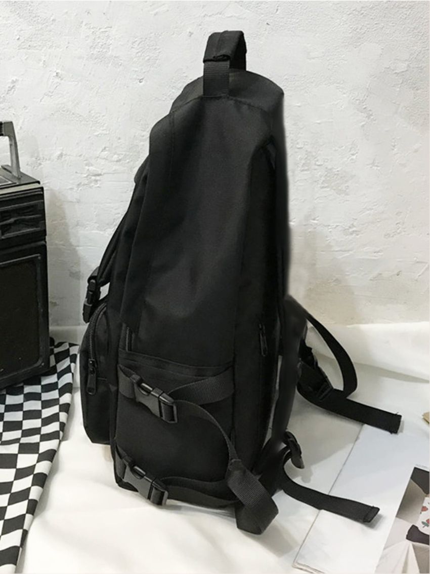 Backpack Preppy Students Backpack Large Capacity Button Travel Bag Solid Simple Harajuku Chic Fashion Retro Unisex High Street