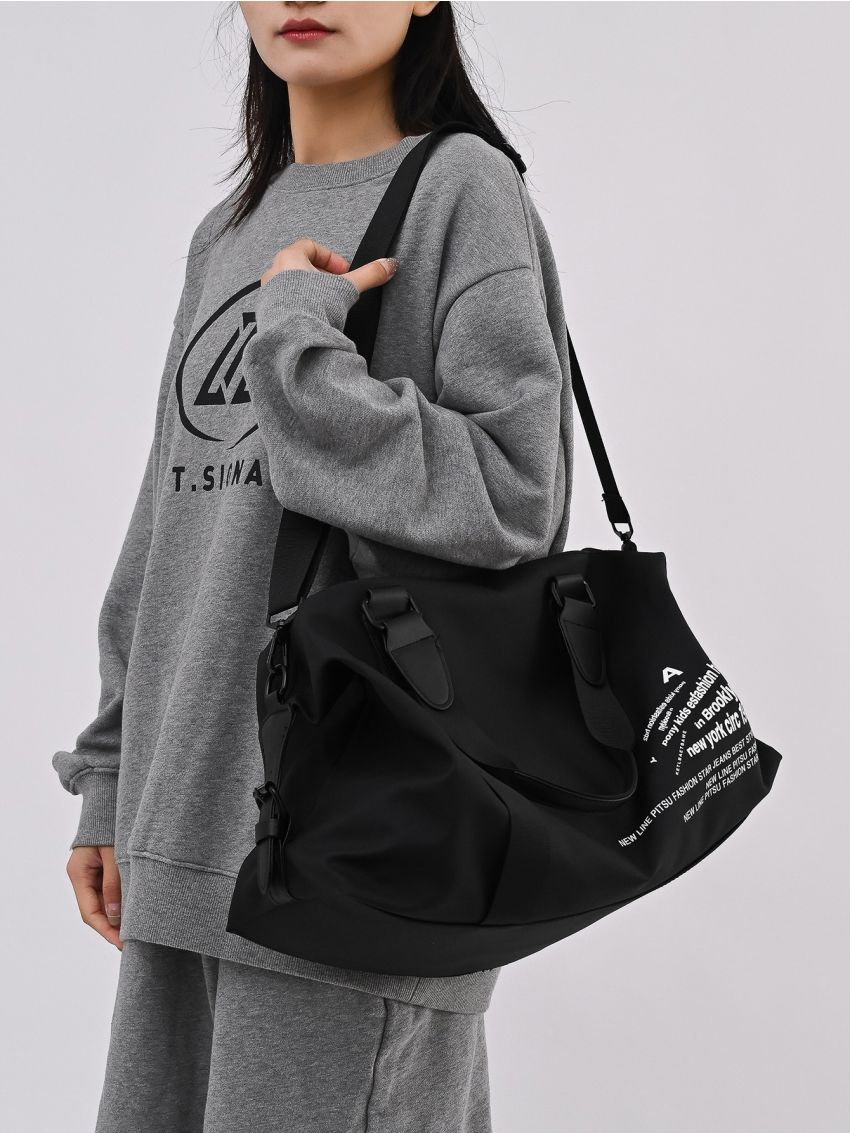 Slogan Graphic Duffel Bag