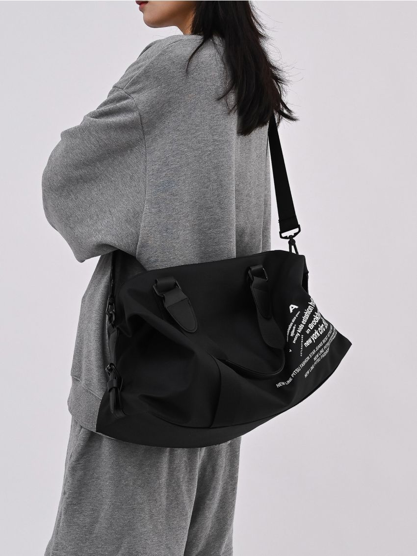 Slogan Graphic Duffel Bag