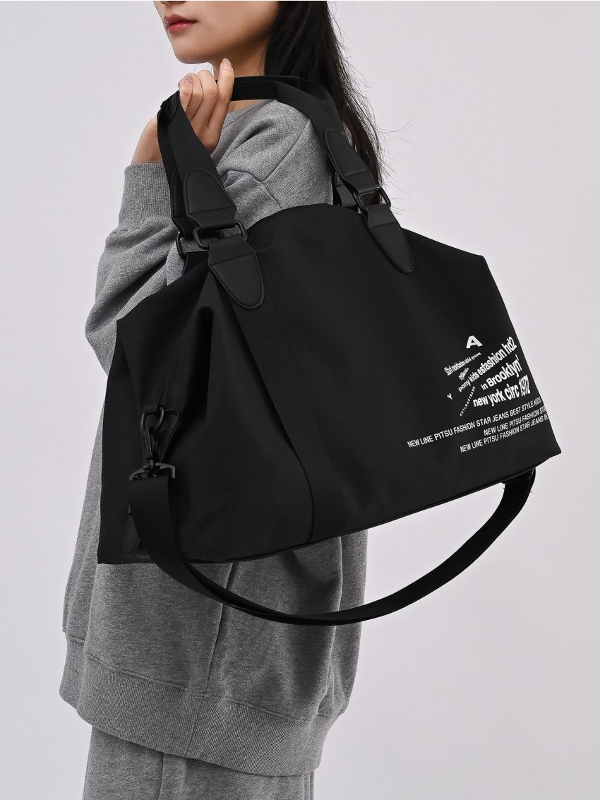 Slogan Graphic Duffel Bag