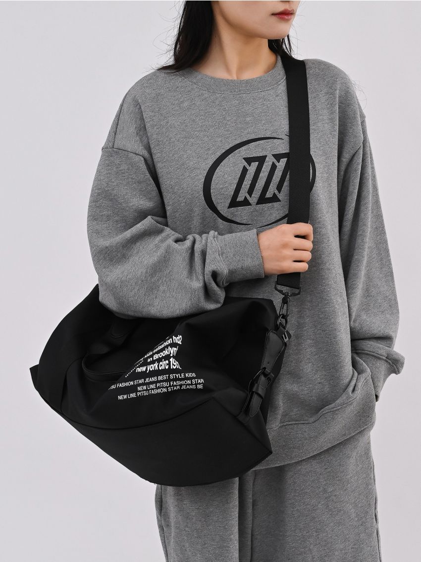 Slogan Graphic Duffel Bag