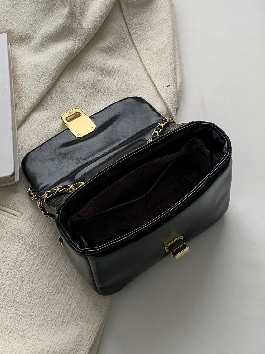 Mini Twist Lock Flap Chain Square Bag