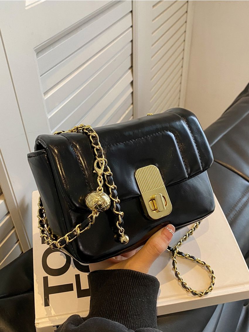 Mini Twist Lock Flap Chain Square Bag