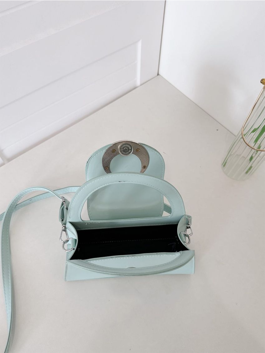 Metal Decor Baguette Bag