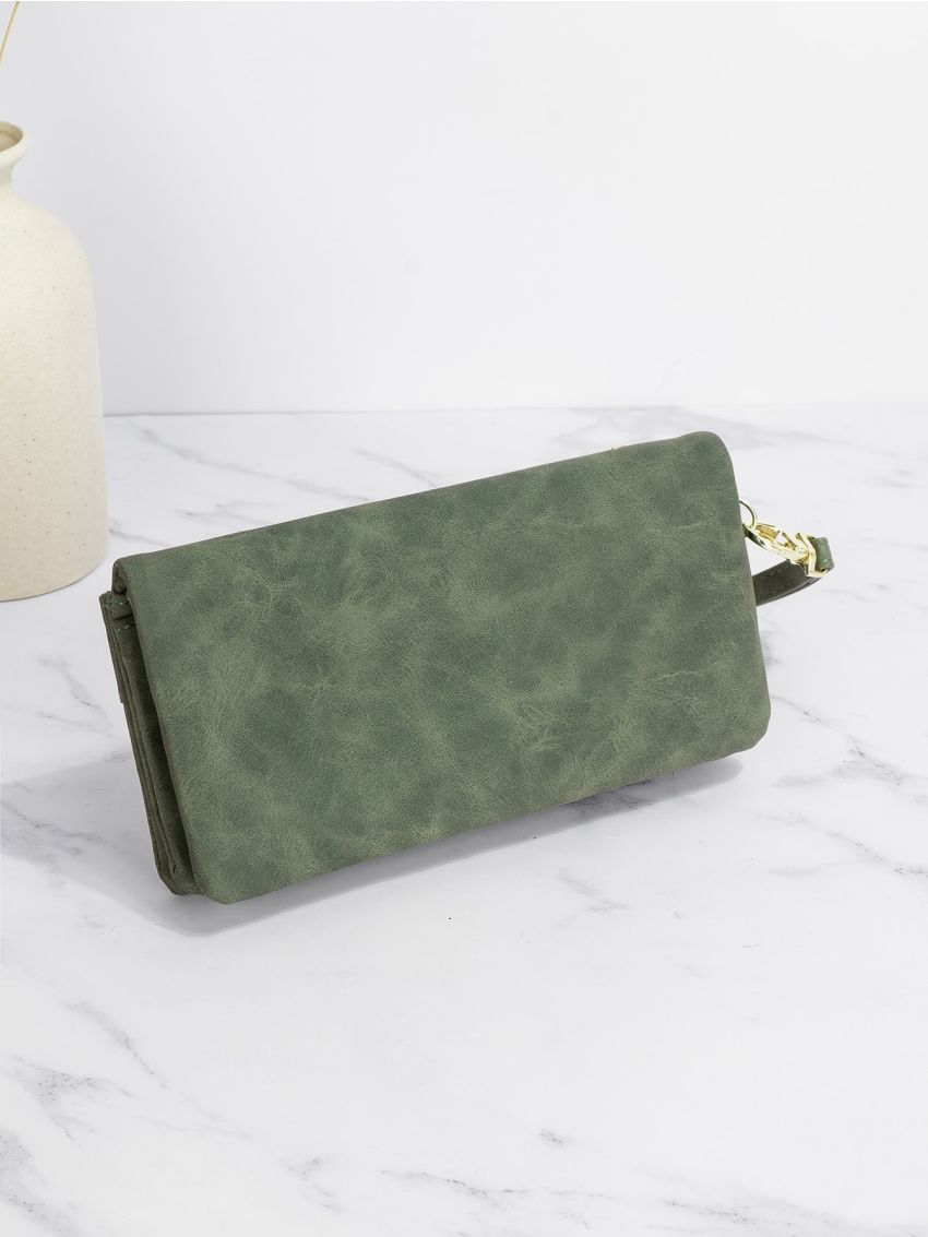 Metal Decor Long Wallet