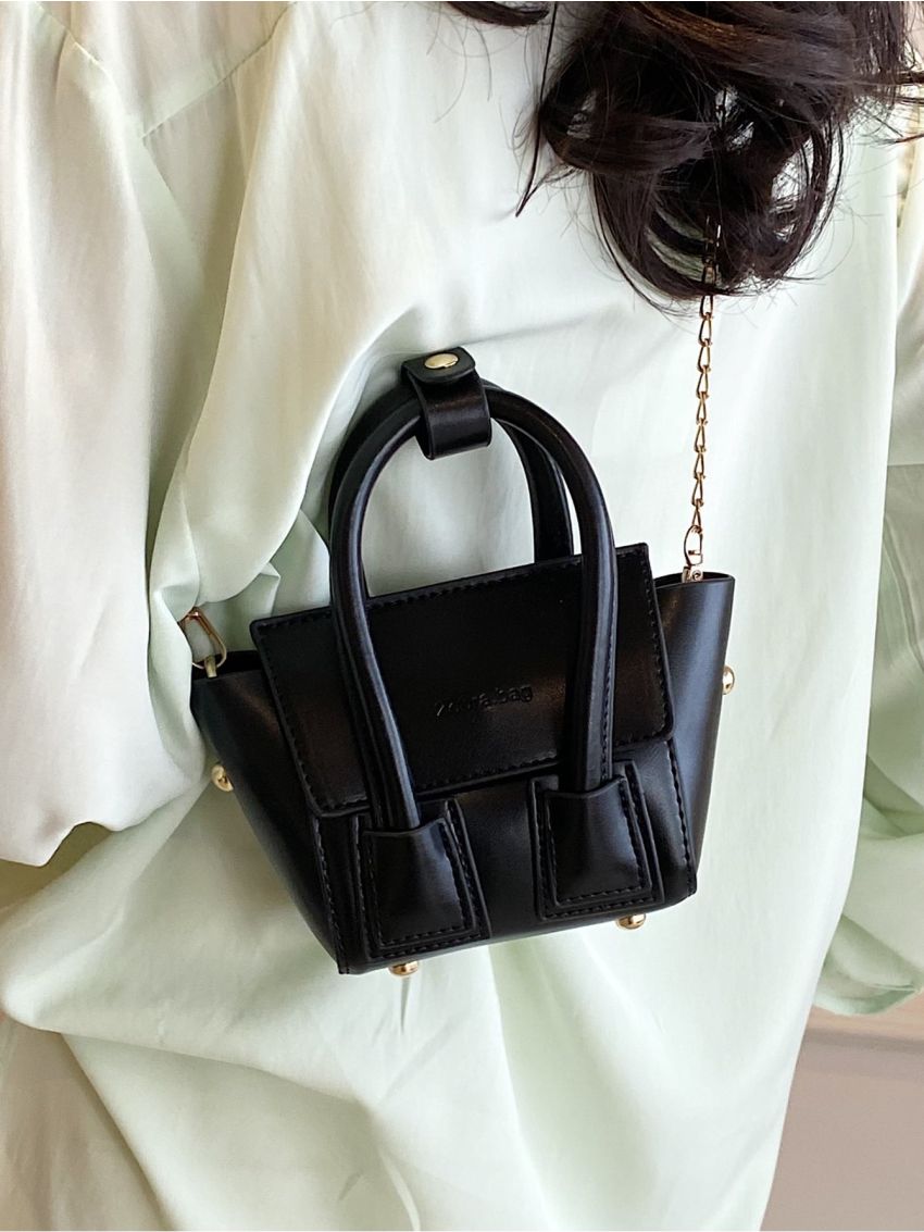 Mini Letter Embossed Chain Square Bag