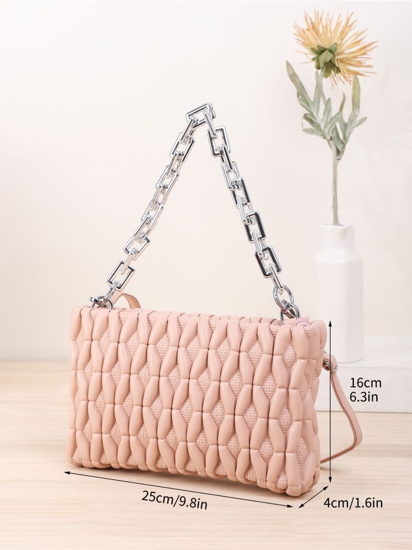 Quilted Chain Decor Square Bag