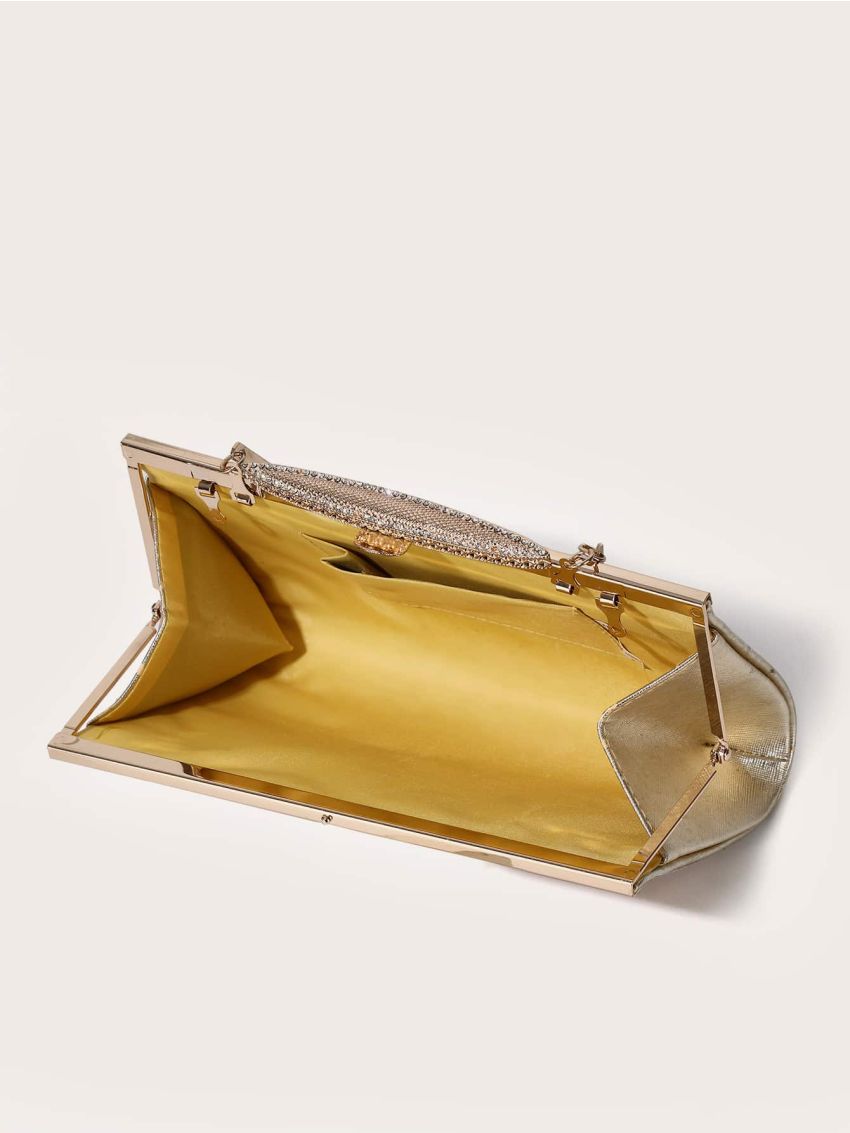 Rhinestone Decor Chain Box Bag