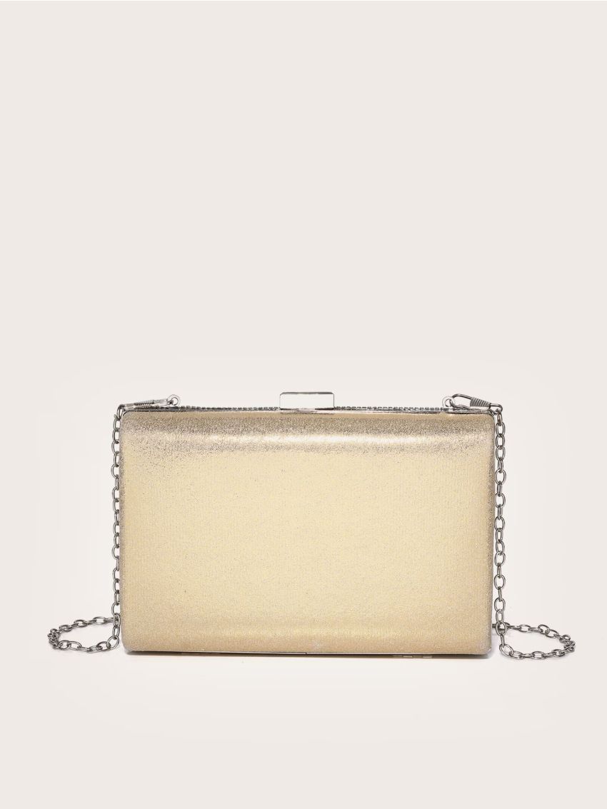 Mini Rhinestone Decor Chain Box Bag