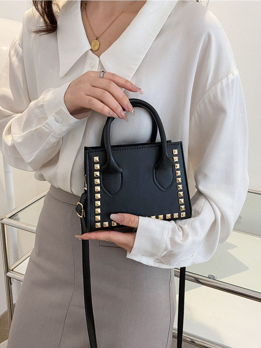 Mini Studded Decor Square Bag