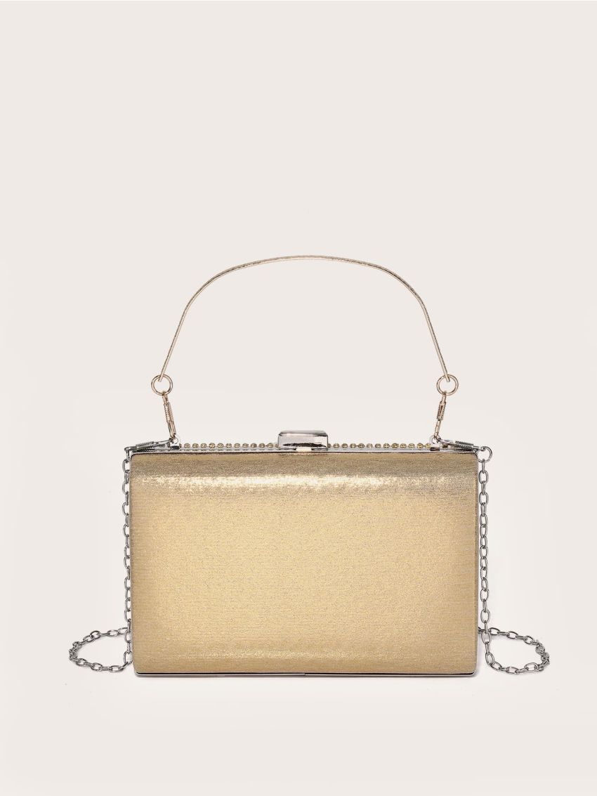 Mini Rhinestone Decor Chain Box Bag