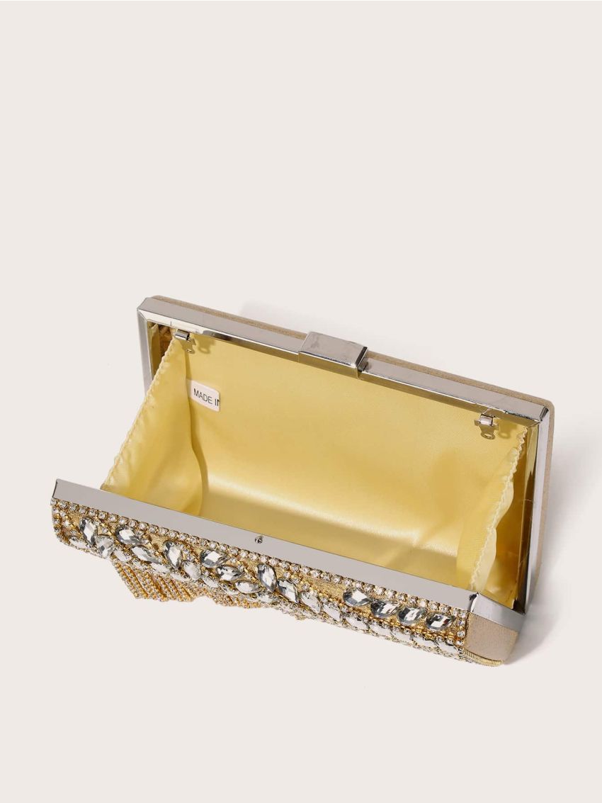 Mini Rhinestone Decor Chain Box Bag