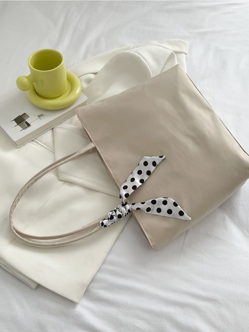 Twilly Scarf Decor Shoulder Tote Bag