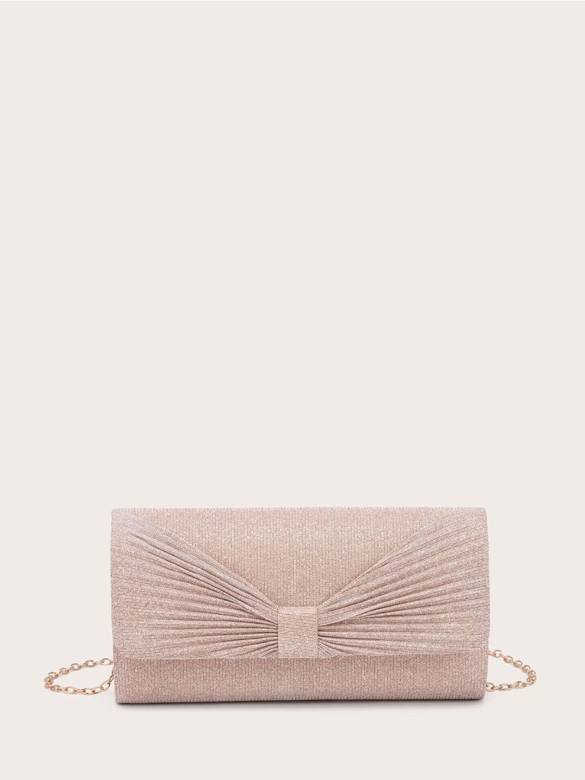 Mini Glitter Ruched Design Evening Bag