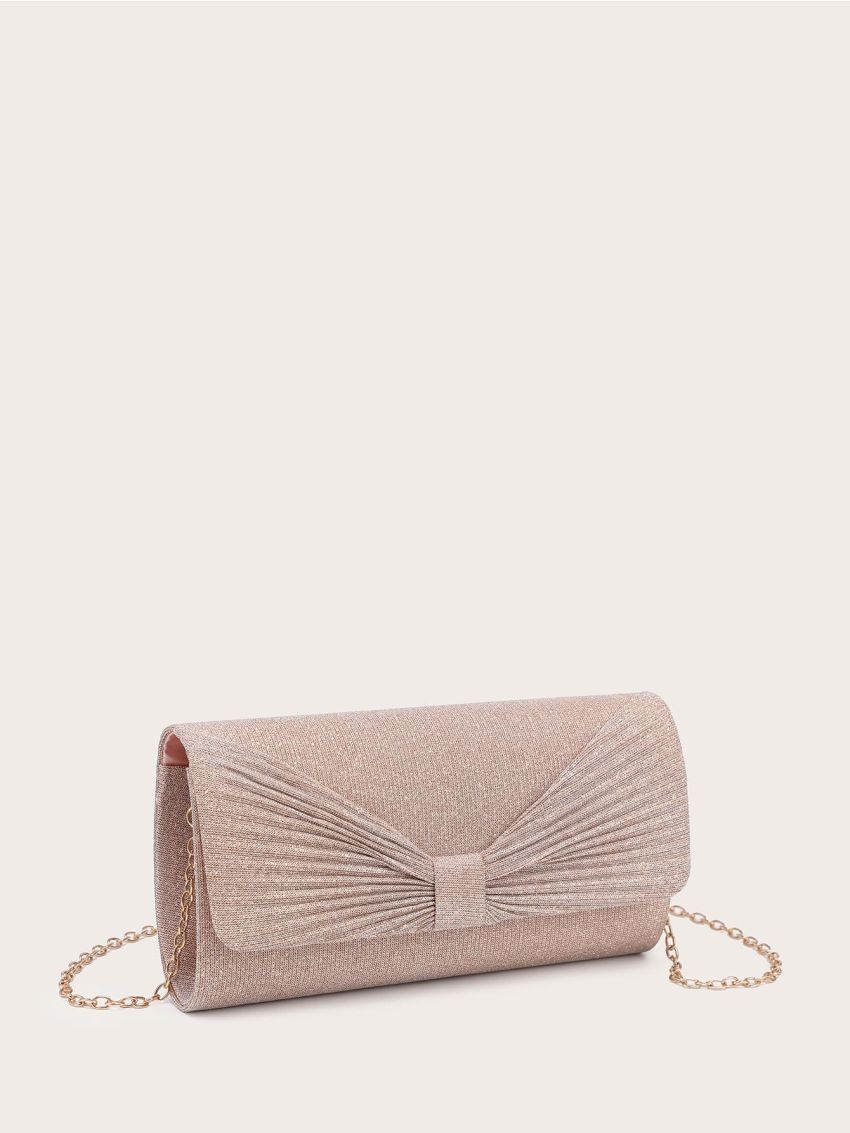 Mini Glitter Ruched Design Evening Bag