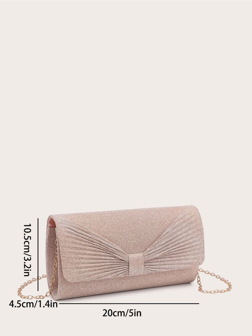 Mini Glitter Ruched Design Evening Bag