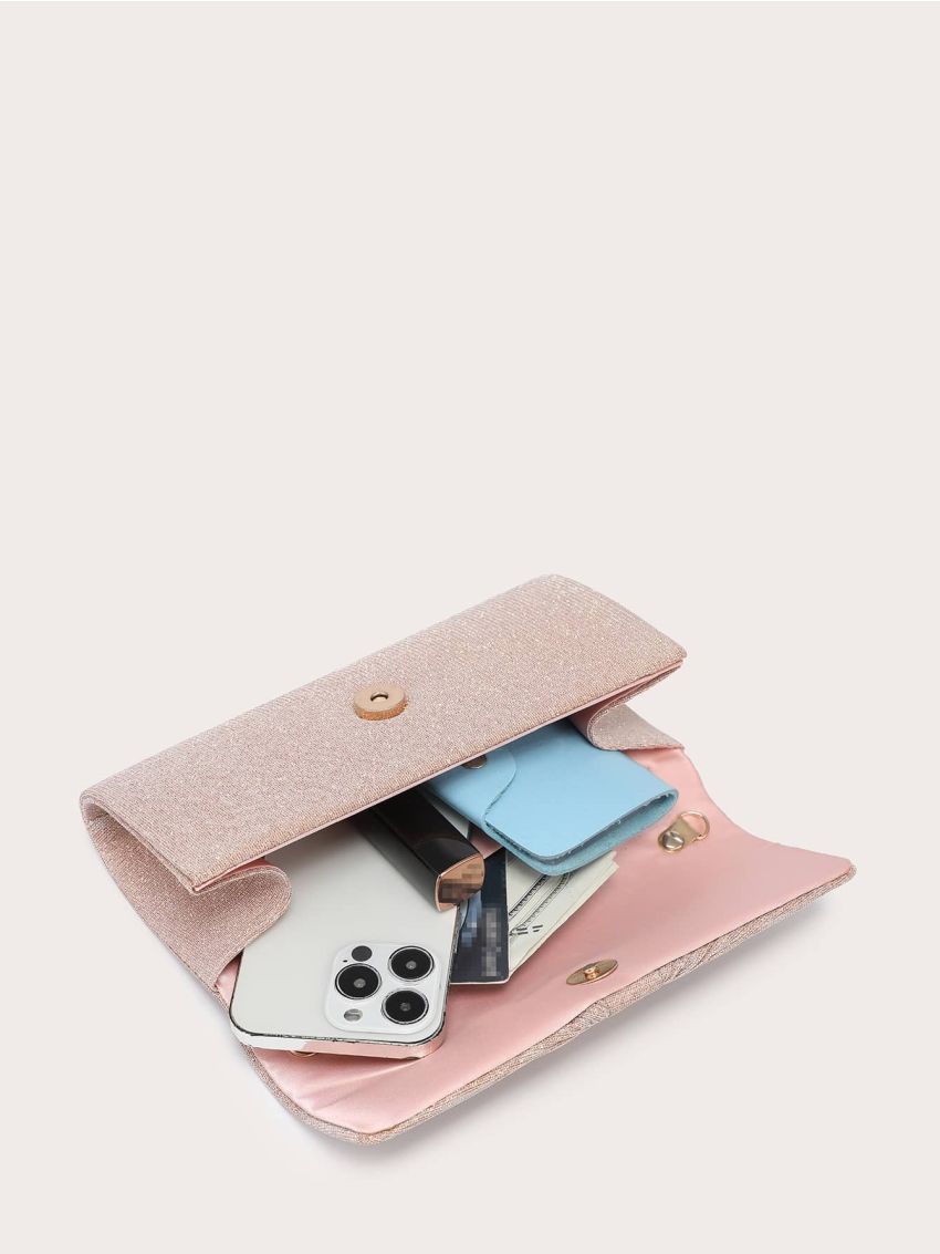 Mini Glitter Ruched Design Evening Bag