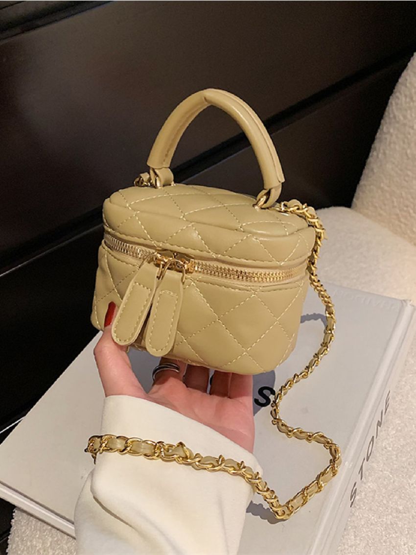 Mini Quilted Chain Bucket Bag