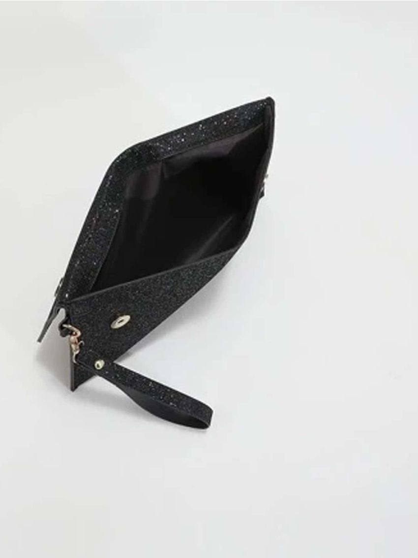Sequin Metal Decor Flap Envelope Bag