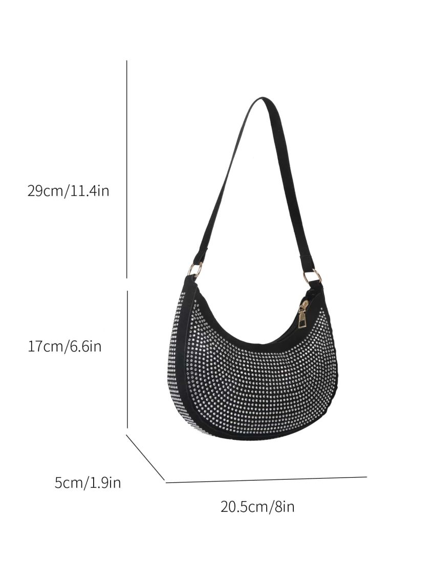 Studded Decor Hobo Bag