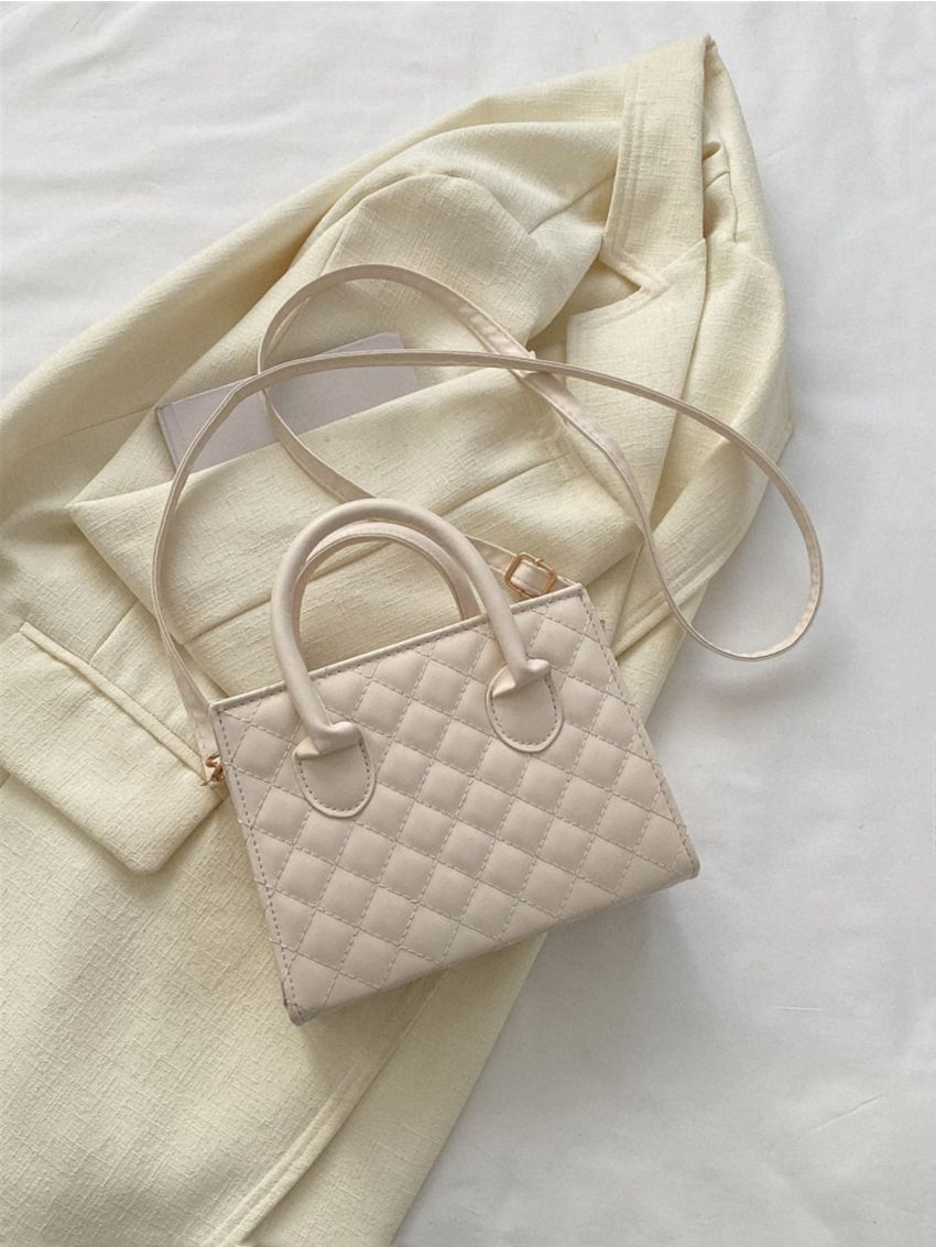 Quilted Square Bag With Coin Purse