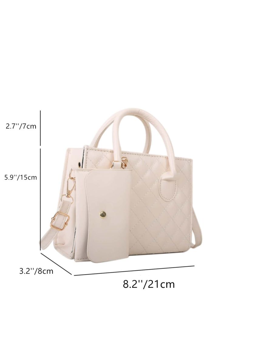 Quilted Square Bag With Coin Purse
