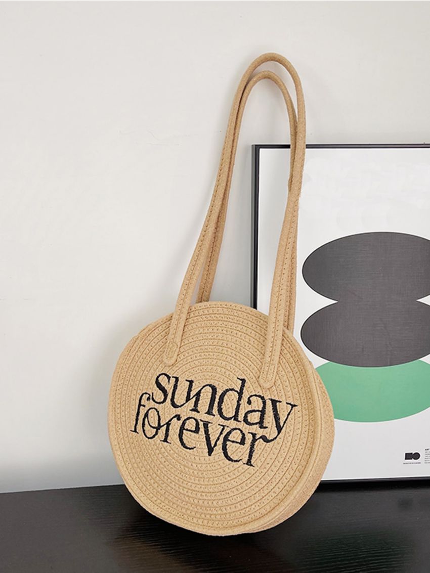 Letter Graphic Crochet Bag